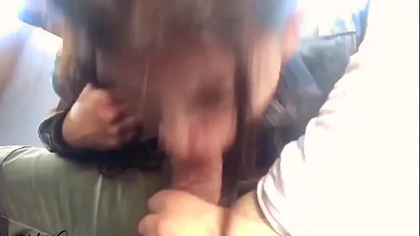 Girl  Blowjob Big Cock Stranger in the Car - Cum in Mouth