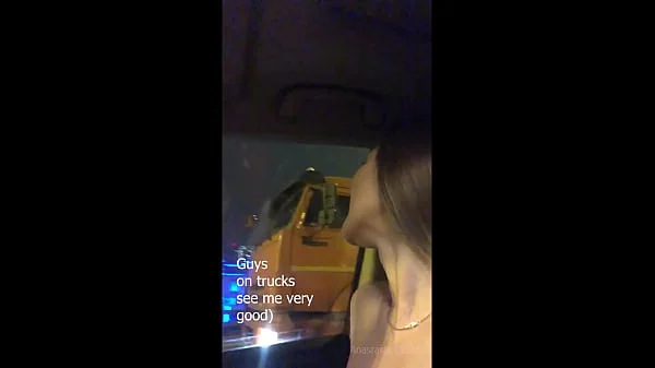 I make truck’s drivers happy showing them boobs on road.