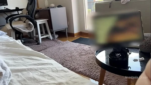 He jerking off beside a while she does not see. My stepmom came a while my husband watched porn.
