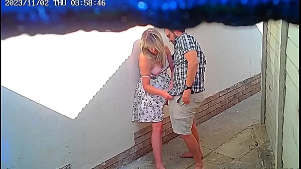 Cctv camera caught couple fucking outside public restaurant