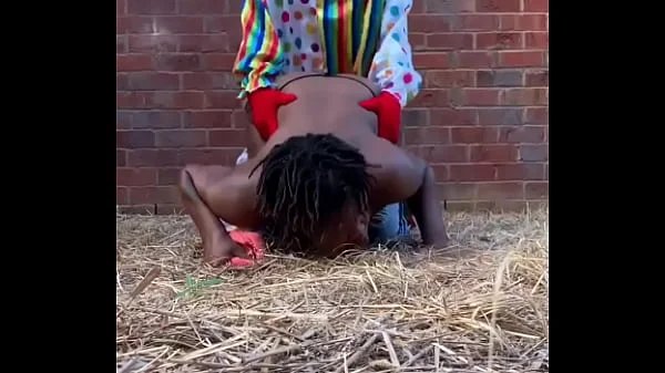 Gibby The Clown fucks ebony in a barn