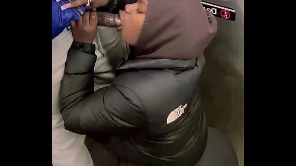 PUBLIC 11INCH BBC SUCKED FAST ON SUBWAY
