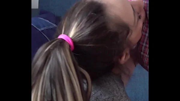 Candie Cross goes on her knees for a facial blowjob