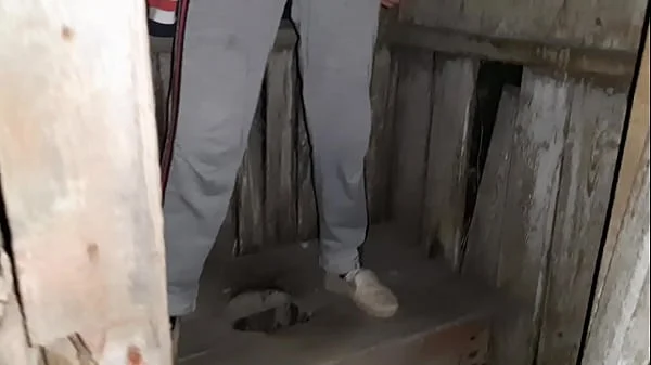 I caught my neighbor masturbating in the toilet on the street and I joined her - Lesbian Illusion Girls