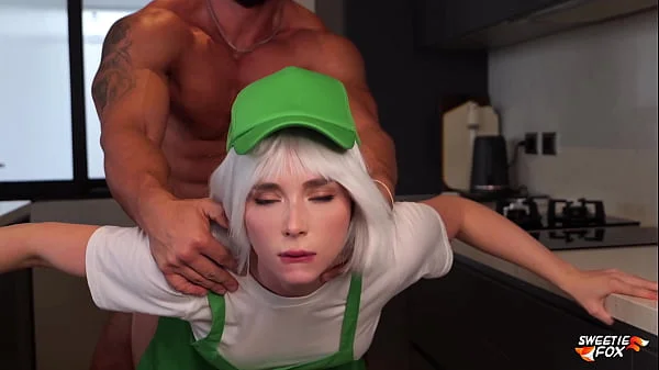 Blonde Barista in Shorts Offered to Rough Fuck Her Hot Holes Instead of Coffee POV