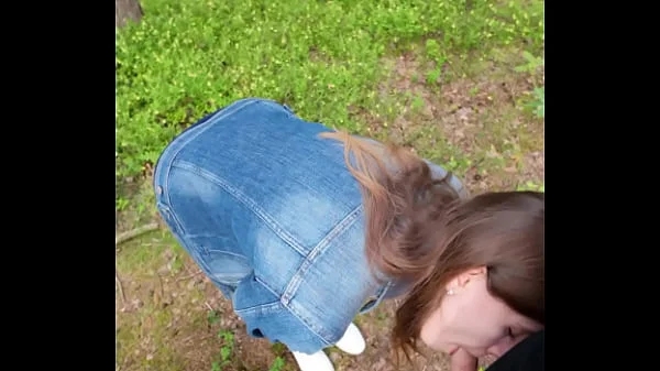 I went for a walk after fucking at home and decided to suck him off again and swallow cum outdoors