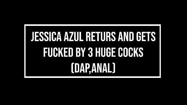 Perfect body Brazilian, Jessica Azul returns and gets fucked by 3 huge cocks (DAP, Balls deep anal, Anal, gapes, ATM, perfect body, monster cocks) OB335