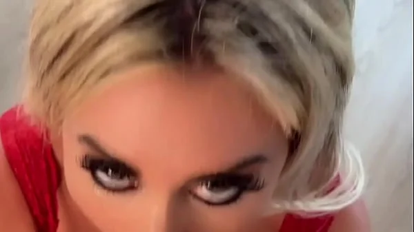 Blonde puts her boyfriend's huge cock in her mouth, and then asks him for sex in doggystyle