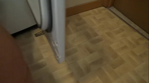 horny stepson takes out his big cock when he sees his French stepmother doing the laundry