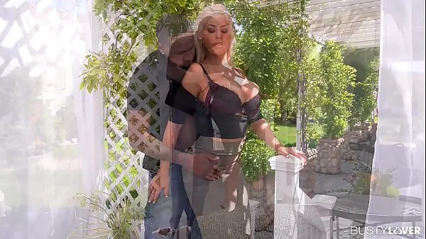 Busty blonde bombshell Bridgette B. spreads her pink pussy lips for bbc