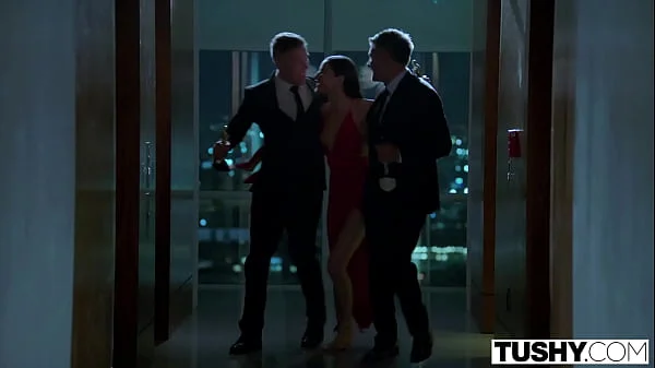TUSHY Sultry Actress Emily gets DPed by her two co-stars