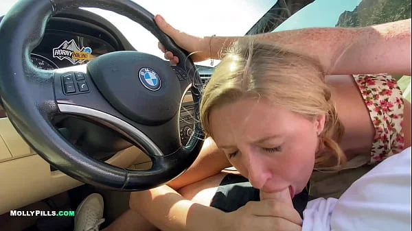 College Slut Gets Roadside Creampie - Molly Pills - Public Fucking in Car POV 4K