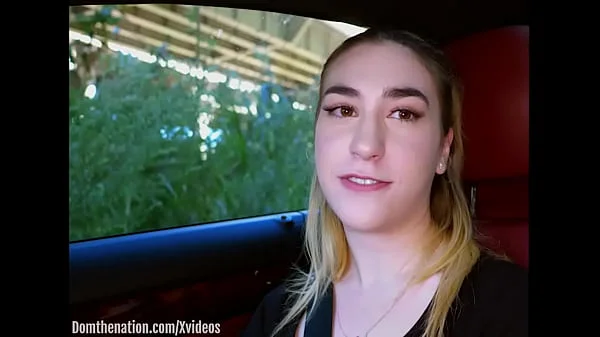 19 Year-old submissive drinks piss in woods, then crawls to the farm for her domination session