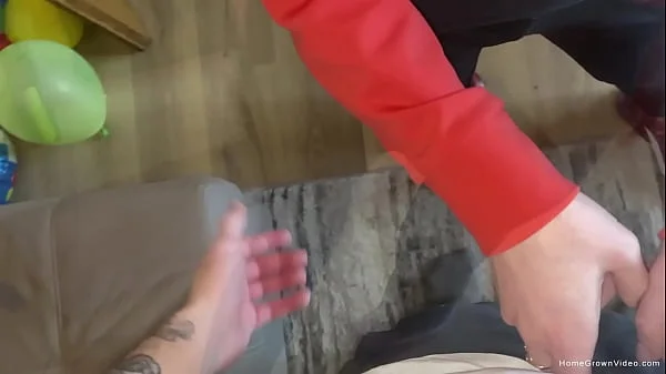 Interrupting her cleaning for a quick fuck