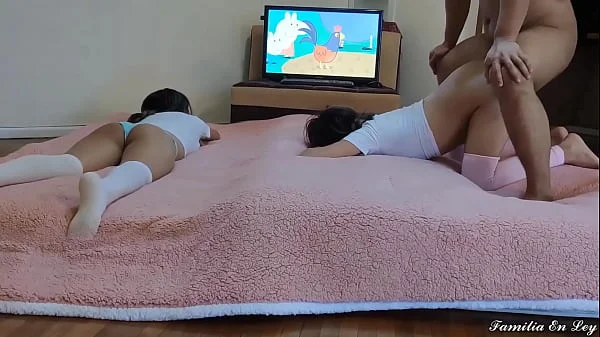 My Stepdaughter and her Delicious Friend watching Cartoons