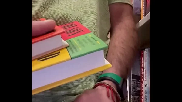 Jerking off at the bookstore. Public masturbation