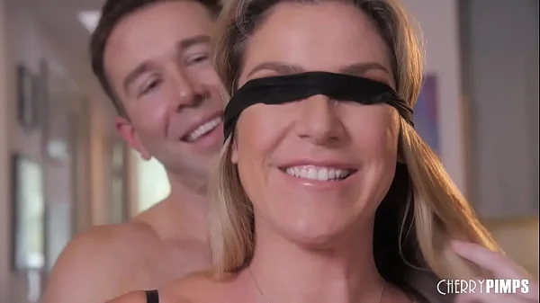 Big Tits Blonde MILF Gets Blindfolded Before A Pussy Licking And Hardcore Fucking Cowgirl Style