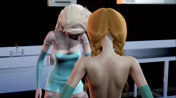 Mavis enjoys a threesome with princess Elsa and Anna from Frozen