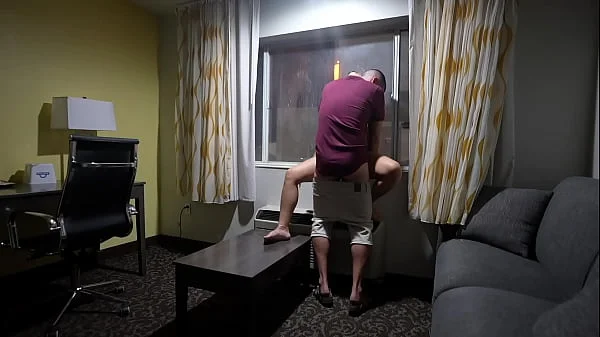 Rough, Pregnant Creampie in Hotel in Front of the Window for Everyone to Watch!