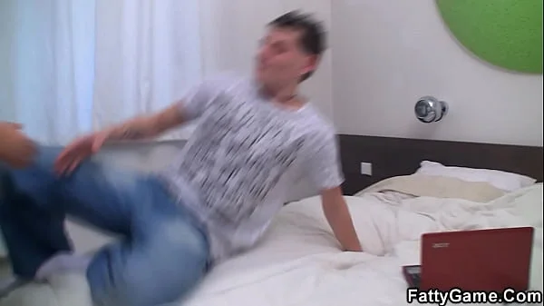 Chubby plumper seduces young guy