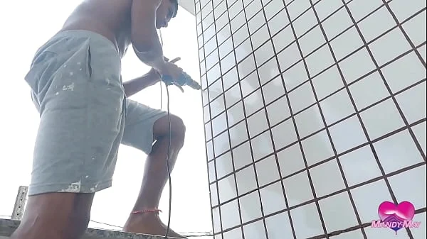 Cumming in her asshole on the balcony