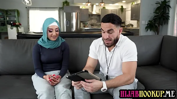 Arab teen with hijab Violet Gems gets focus lessons from her soccer coach